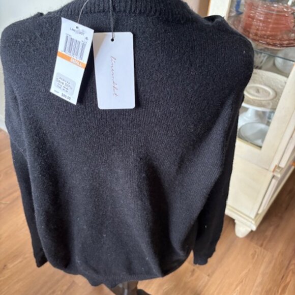 Line & Dot Black Double Layer Knotted Accent Pullover Sweater NWT Small - Picture 4 of 7